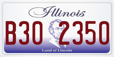 IL license plate B302350