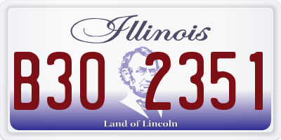 IL license plate B302351