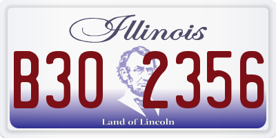 IL license plate B302356