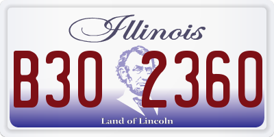 IL license plate B302360