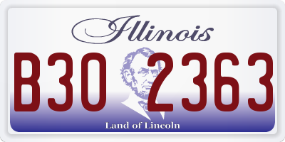 IL license plate B302363