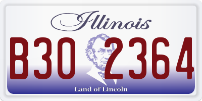 IL license plate B302364