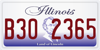 IL license plate B302365