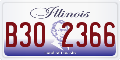 IL license plate B302366