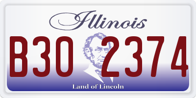 IL license plate B302374