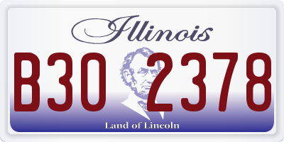 IL license plate B302378
