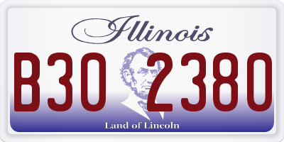 IL license plate B302380