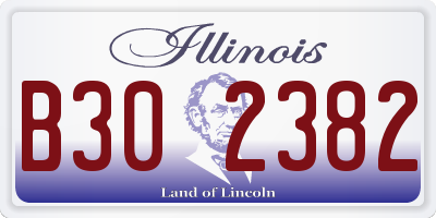 IL license plate B302382