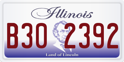 IL license plate B302392