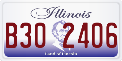 IL license plate B302406