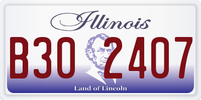 IL license plate B302407
