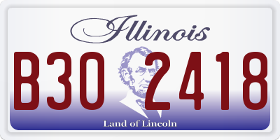 IL license plate B302418