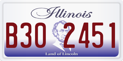 IL license plate B302451