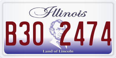 IL license plate B302474
