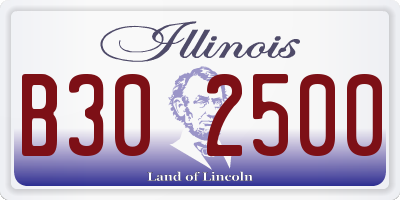 IL license plate B302500