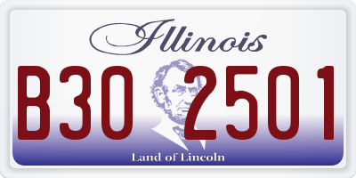 IL license plate B302501