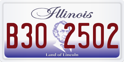 IL license plate B302502