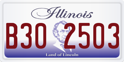 IL license plate B302503