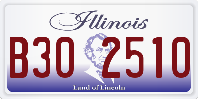 IL license plate B302510