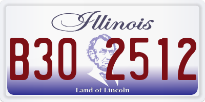 IL license plate B302512