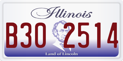 IL license plate B302514