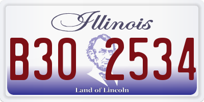 IL license plate B302534