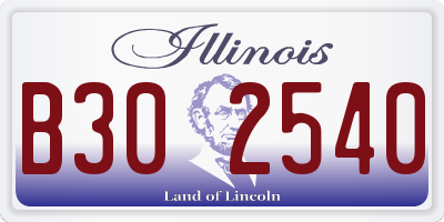 IL license plate B302540