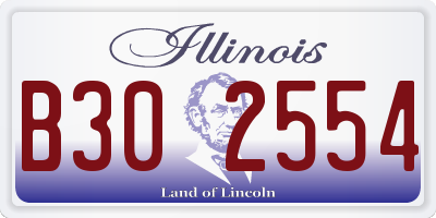 IL license plate B302554
