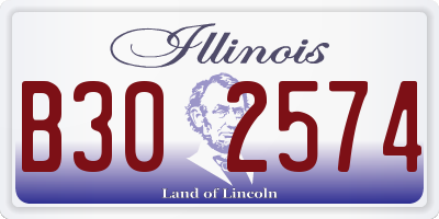 IL license plate B302574
