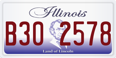 IL license plate B302578