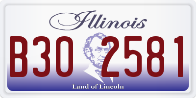 IL license plate B302581