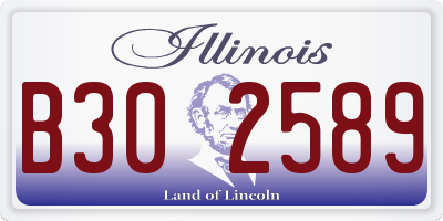 IL license plate B302589