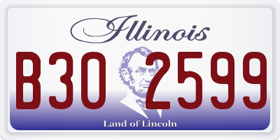 IL license plate B302599