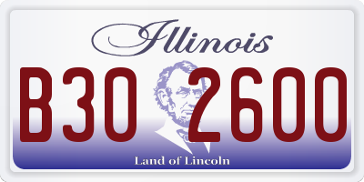 IL license plate B302600