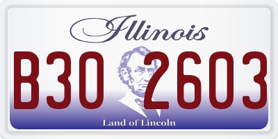 IL license plate B302603