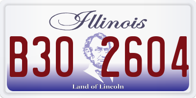 IL license plate B302604