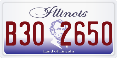 IL license plate B302650