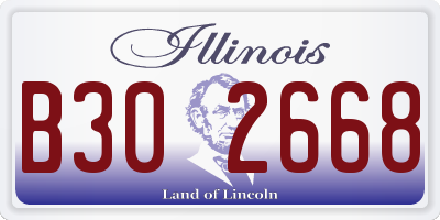 IL license plate B302668
