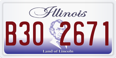 IL license plate B302671