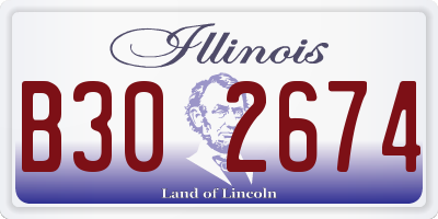 IL license plate B302674