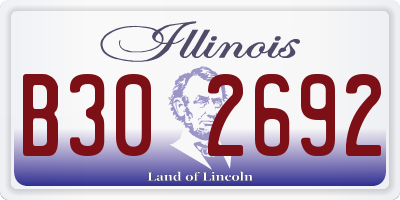 IL license plate B302692