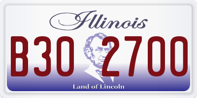 IL license plate B302700
