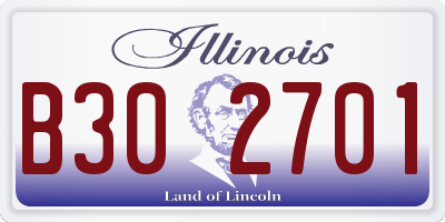 IL license plate B302701