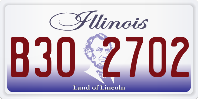 IL license plate B302702