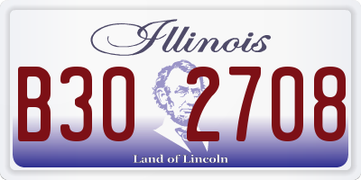 IL license plate B302708