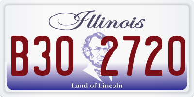 IL license plate B302720