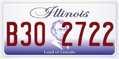 IL license plate B302722