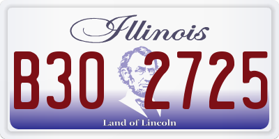 IL license plate B302725