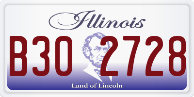 IL license plate B302728