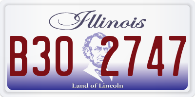 IL license plate B302747